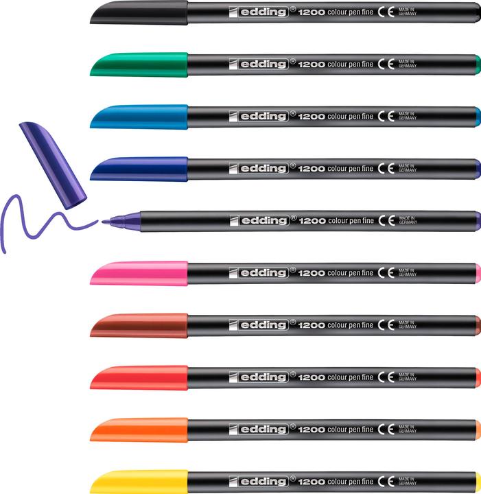 Actual product image Edding 10 1200 felt tip pens assorted colours (10 x)