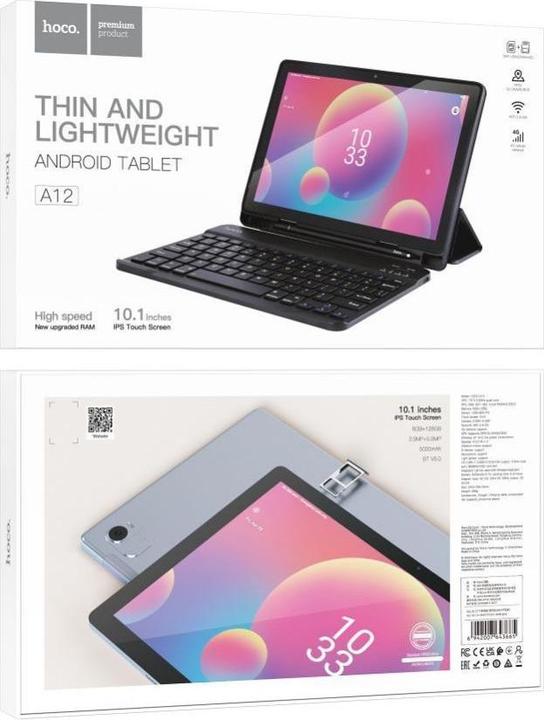 Image du produit Hoco Headphone with microphone tablet 10.1" 6 / 128GB A12 metal gray (10.10", 128 Go, Gris)