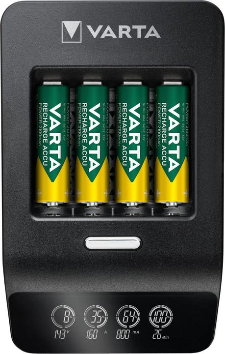 Immagine prodotto Varta Caricabatterie LCD Ultra Veloce+ (1 pz., AA, 2100 mAh, Batteria + Caricabatterie)