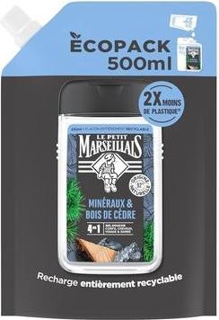 Actual product image Le Petit Marseillais Duschcreme Nachfüllbeutel Zedernholz und Mineralien 500 ml (500 ml)