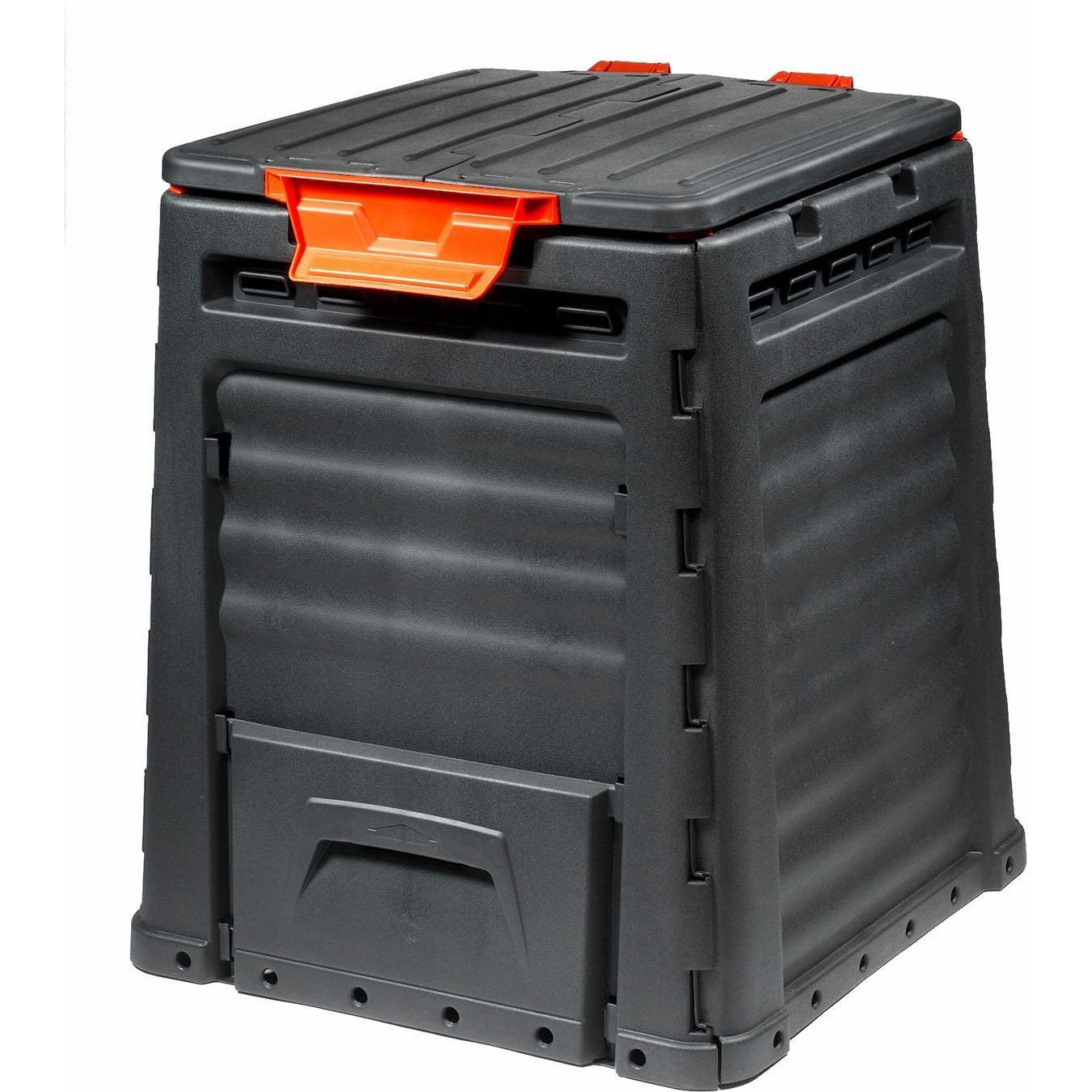 MGA, Compostiera + sacco da giardino, Compostiera ecologica Allibert by Keter, nera, 320L, plastica (320 l)