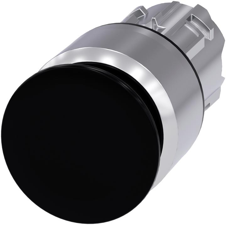 Produktbild Siemens SIRIUS ACT Pilzdrucktaster Frontelement Metall, hochglanz, schwarz