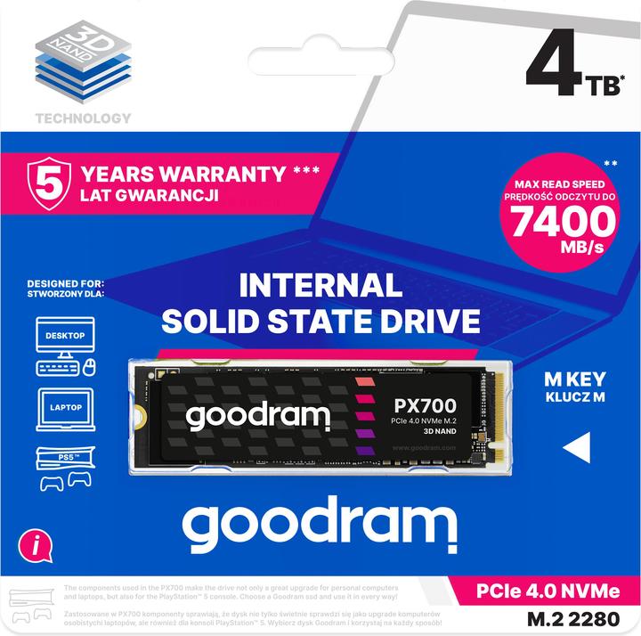 Produktbild Goodram PX700 SSD SSDPR-PX700-04T-80 (4100 GB, M.2 2280)
