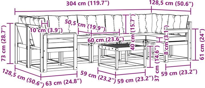 Produktbild vidaXL Outdoor-Sofagarnitur