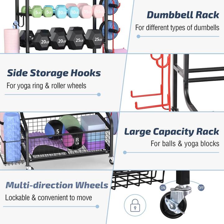 Actual product image Mythinglogic Multifunktionaler Hantelständer mit Rädern