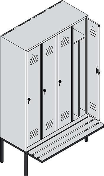 Actual product image C+P Locker Classic PLUS bench seat (120 cm, 212 cm)