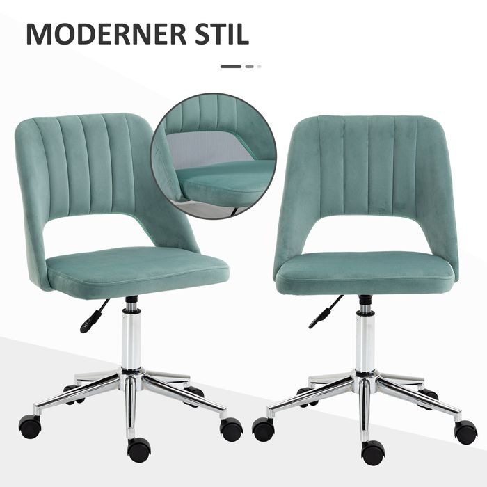 Actual product image Swisshandel24 Schreibtischstuhl, Höhenverstellbar Homeoffice Stuhl ohne Armlehne, Grün