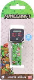Actual product image Accutime LED kids clock Minecraft (green), digital clock with LED display for time and date, soft... (Digital watch, 38 mm)