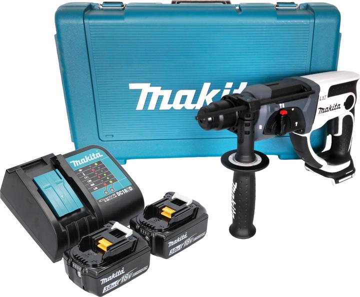 Produktbild Makita DHR 202 SF2W Akku Bohrhammer 18 V 20 mm 2,0 J weiss + 2x Akku 3,0 Ah + Ladegerät + Koffer