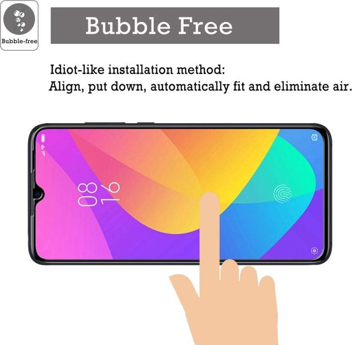 Actual product image Screenguard Xiaomi Mi 9 Lite Full Screen Protective Glass Film 2.5D 9H (1 pcs., Mi 9 Lite)