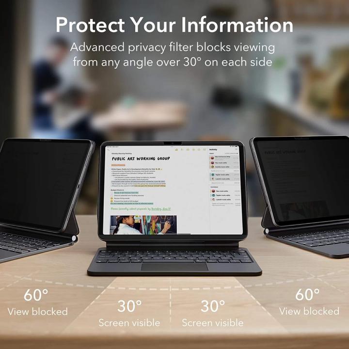 Actual product image ESR Magnetic (removable) privacy screen protector (1 Piece, iPad Air 11 2024 (M2))
