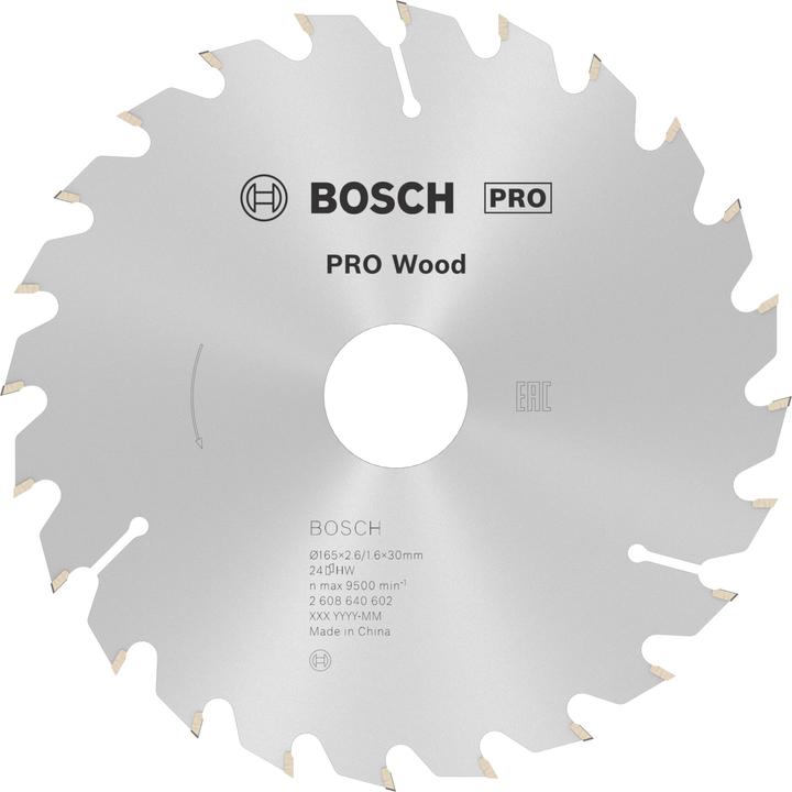 Actual product image Bosch Professional Zubehör PRO Wood circular saw blade, 165 x 2.6 x 30 mm