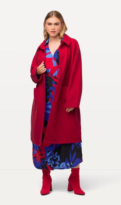Actual product image Ulla Popken Brushed Wool Look Single Button Coat (50, 52)