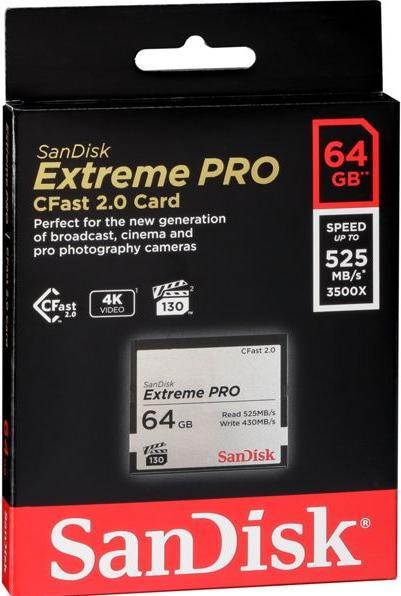 Actual product image Sandisk CFast Card Extreme Pro 64GB (64 GB, CFast 2.0)