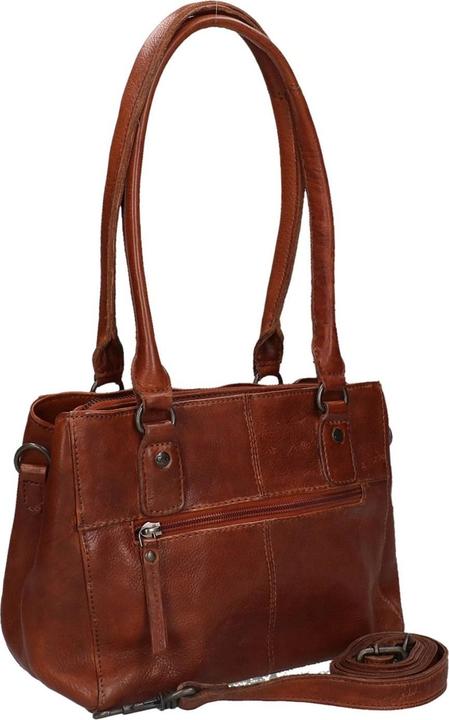 Actual product image Bear Rock Bear Design Rita Leather Shoulder Bag - Cognac