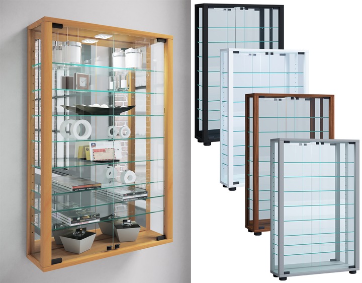 Immagine prodotto VCM Collezione Vetrina a muro Legno Vetro Vitrosa Mini Specchio (59 x 18 x 91 cm)