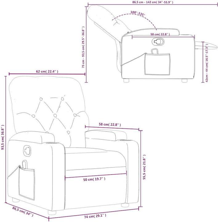 Actual product image vidaXL Massage-Relaxsessel
