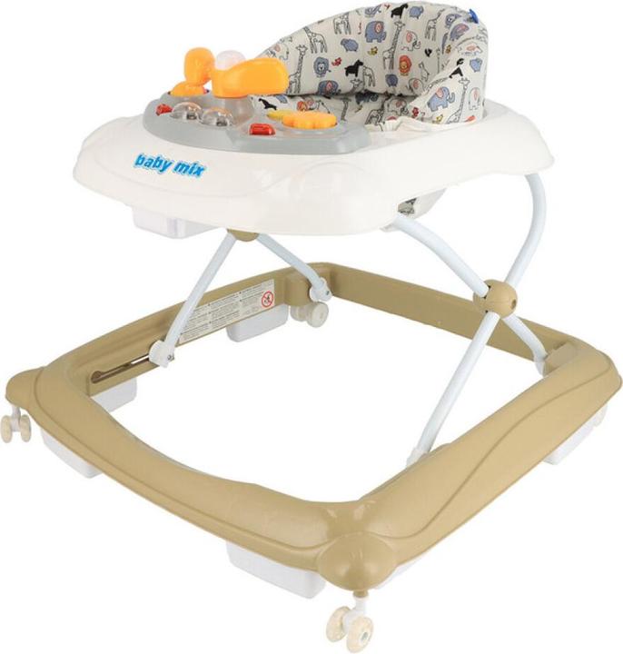 Baby Mix 47977 Gehhilfe Mit Lenkrad Silikonräder Cappuccino