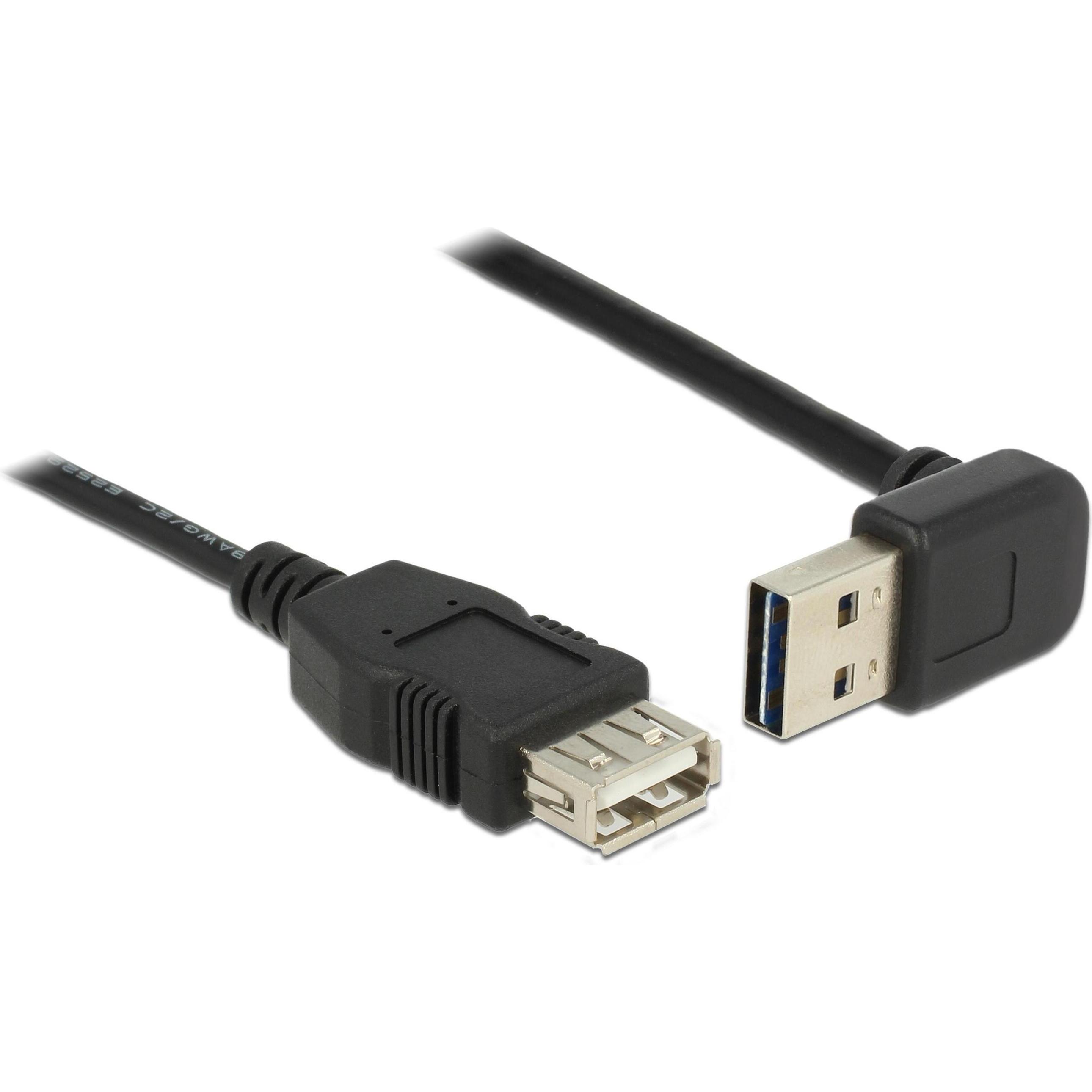 Delock USB2.0-Kabel Easy A-A: 0.5m, schwarz (0.50 m, USB 2.0), USB Kabel