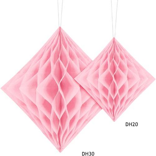 Thumbnail - Partydeco Honeycomb Diamond, light pink, 30cm (1 pkt / 1 pc.)