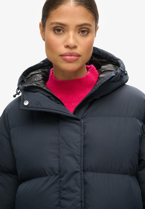 Actual product image Superdry Long Hooded Puffer Jacket for women