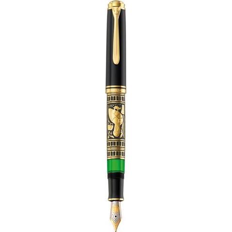 Thumbnail - Pelikan, Schreibstifte, Füllhalter M900 Toledo B Etui (Schwarz, Gold, Grün, 1 x)