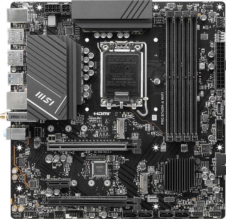 Actual product image MSI PRO B760M-A WIFI (LGA 1700, Intel B760, mATX)