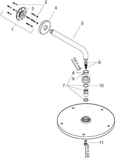 Produktbild hansgrohe HG Kopfbrause RAINDANCE S 300 AIR 1jet DN 15, mit Brausearm 450mm chrom (1 Strahlarten, 18 l/min)