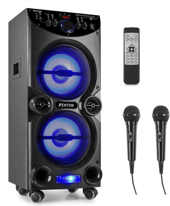 Fenton Lautsprecher LIVE2104 Karaoke Maschine Schwarz (Aktiv, 1x 400 W)