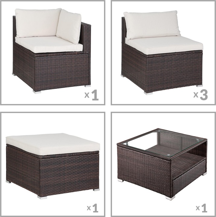 Actual product image Casaria Poly Rattan Lounge Set