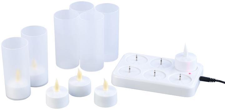 Immagine prodotto Lunartec Tealights LED a batteria con stazione di ricarica (6 x)