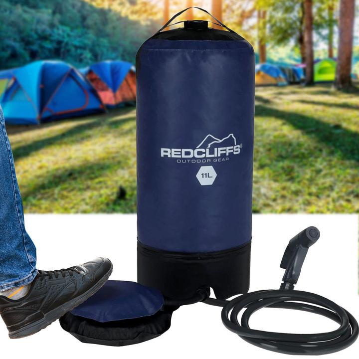 Actual product image Redcliffs Camping shower with foot pump, 11 litres