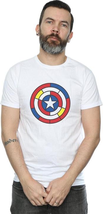 Image du produit - T-shirt CAPTAIN AMERICA STAINED GLASS SHIELD - Homme (XL)