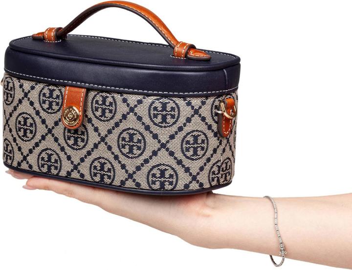 Immagine prodotto Tory Burch monogram leather and fabric vanity case