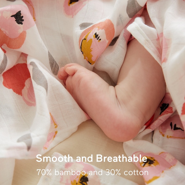 Actual product image Momcozy Muslin Swaddle Blanket 4 Pack (120 cm, 120 cm)