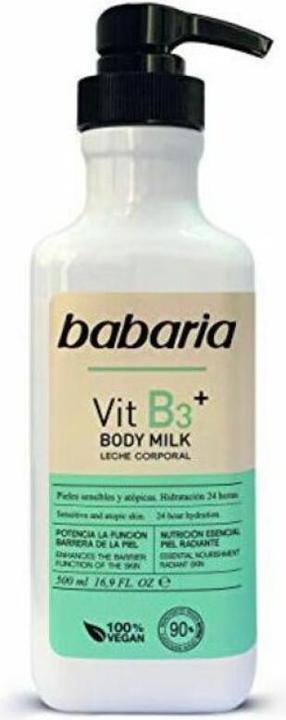 Babaria VITAMIN B3+ body milk 100% vegan 500 ml (Körpermilch, 500 ml)