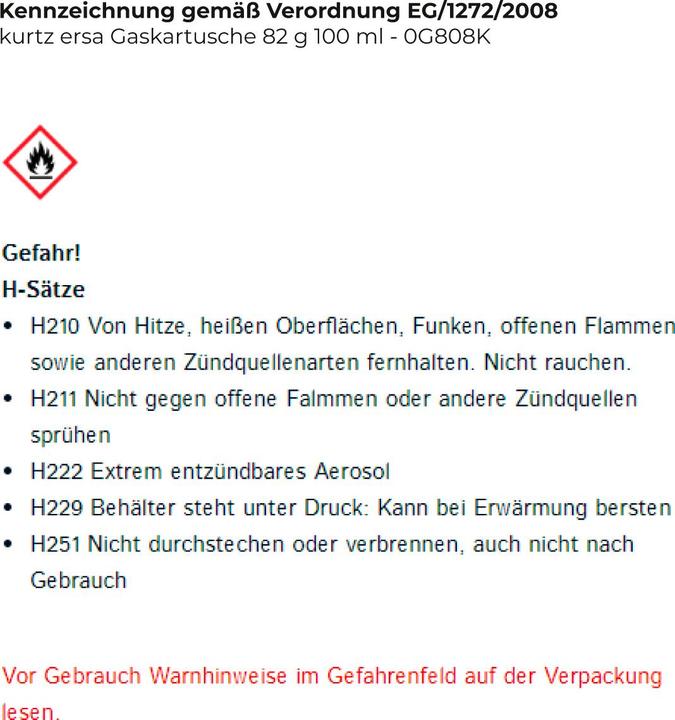 Produktbild Kurtz Ersa Gaskartusche
