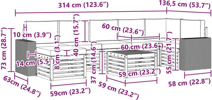 Produktbild vidaXL Outdoor-Sofa