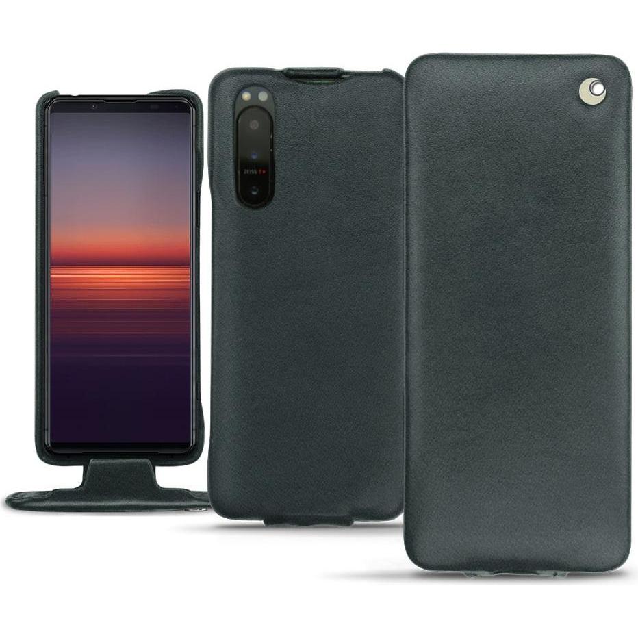 Noreve Lederschutzhülle vertikal (Sony Xperia 5 II), Smartphone Hülle, Blau