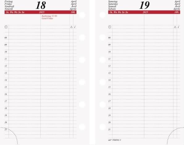 Productafbeelding Rido Dagkalender Timing 3 1 dag/pagina 7,6x12,7cm 2025 (Duits, Engels, Frans, Italiaans)