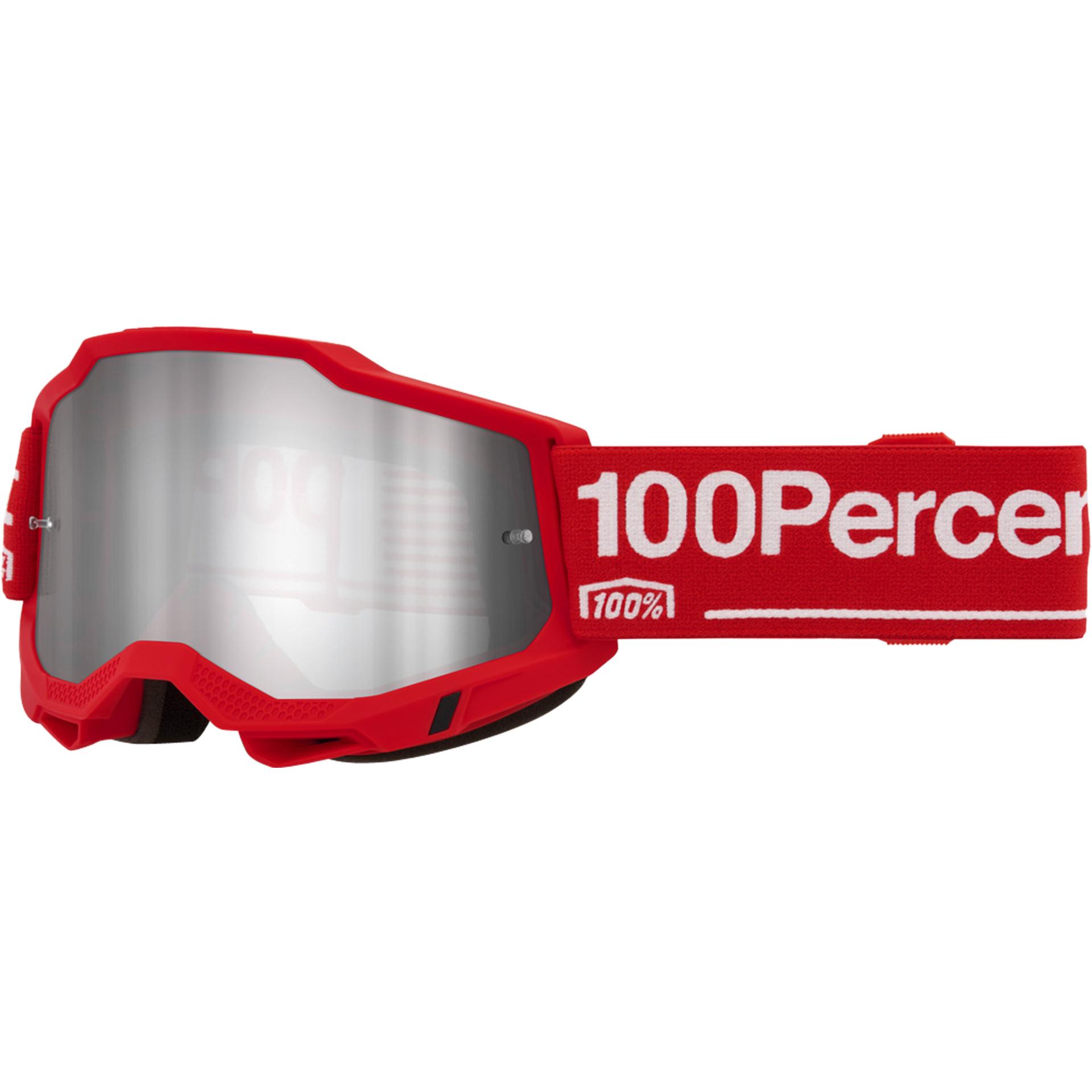 100%, Unisex, Occhiali sportivi, Occhiale ACCURI 2 Wolg (Rosso, Specchio Argento), Rosso