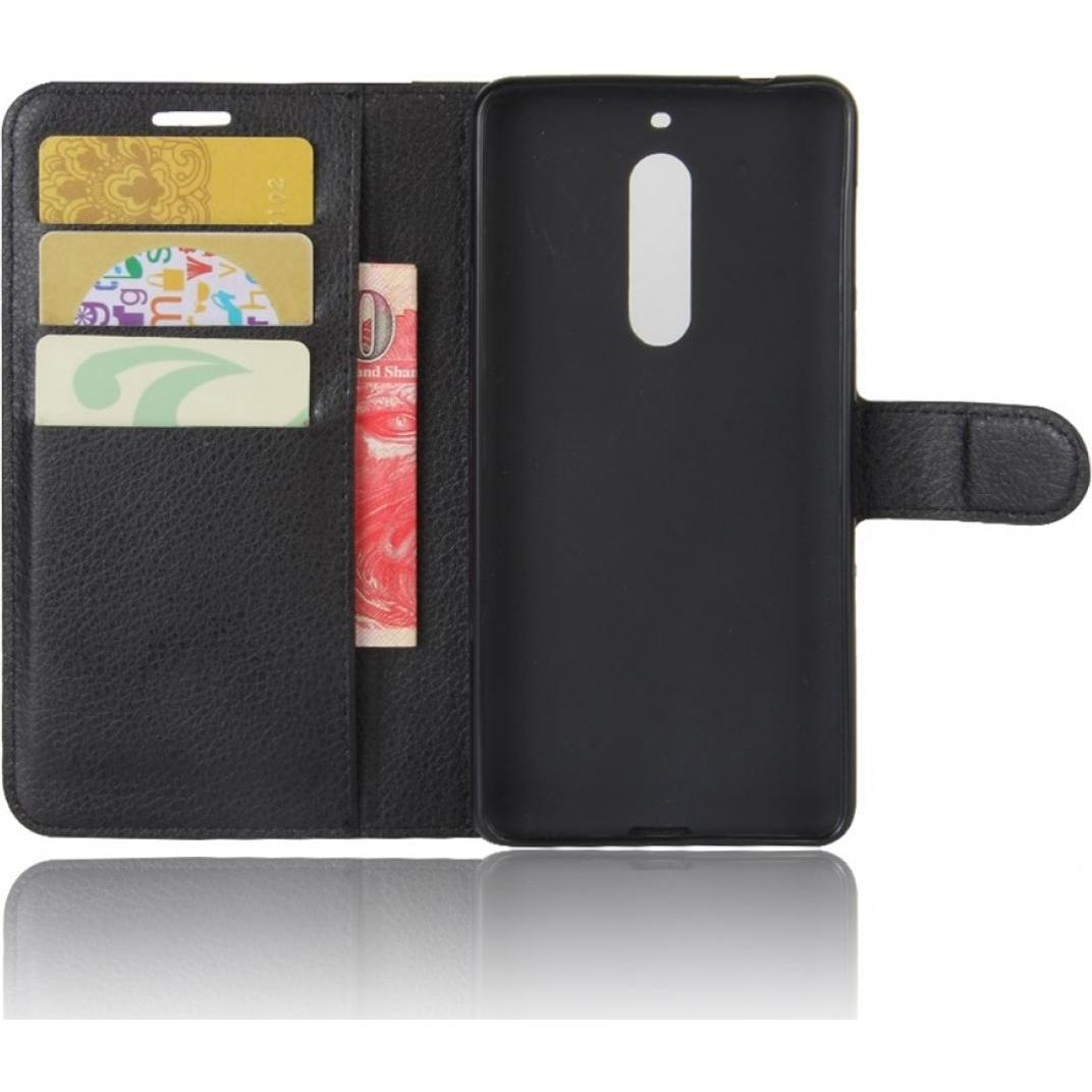 Thumbnail - Screenguard Nokia 6 Leather Guard Lederhülle (Nokia 6), Smartphone Hülle, Schwarz