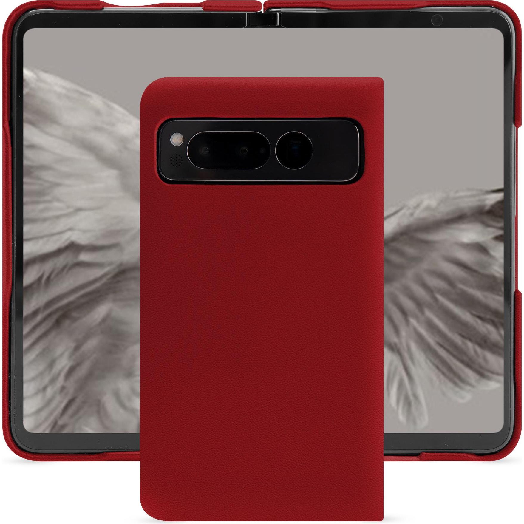 Noreve Lederschutzhülle Google Pixel Fold (Google Pixel Fold), Smartphone Hülle, Rot