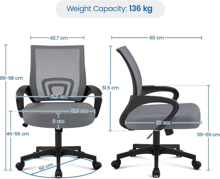 Actual product image Yaheetech Ergonomischer Schreibtischstuhl
