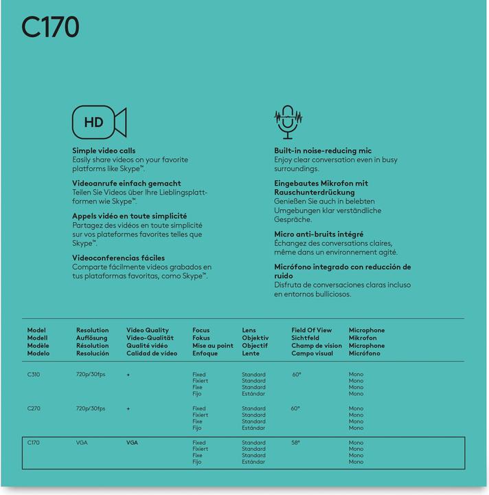 Actual product image Logitech C170 (0.80 Mpx)