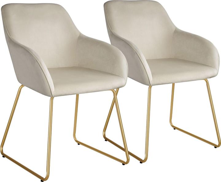 Actual product image tectake Dining chair Jeane, velvet look, cantilever frame
