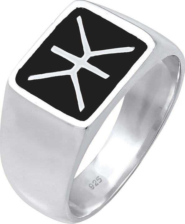 Image du produit Kuzzoi Bague homme sceau émail Logo Basic 925 argent (64, Argent 925)