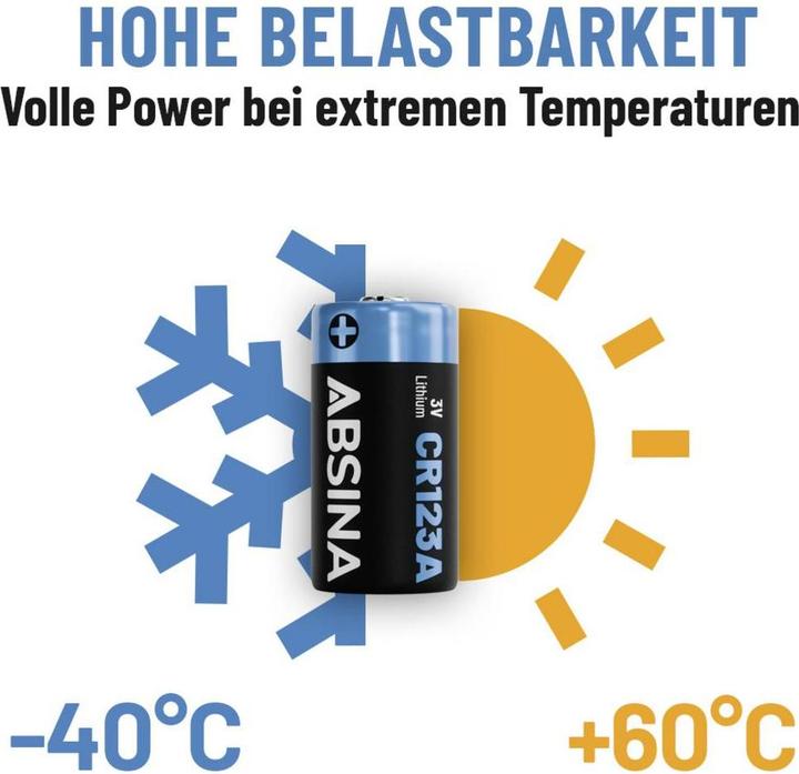 Productafbeelding Absina CR123A 4 stuks (4 Pcs., RCR123A, 1300 mAh)
