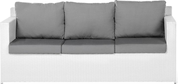 Produktbild Beliani Lounge Set Rattan weiss 6-Sitzer Auflagen grau ROMA