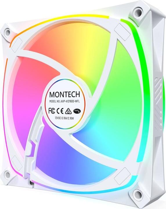 Immagine prodotto Montech AX120 PRO PWM Lüfter, ARGB - 3er-Pack, 120mm, weiss (120 mm, 3x)